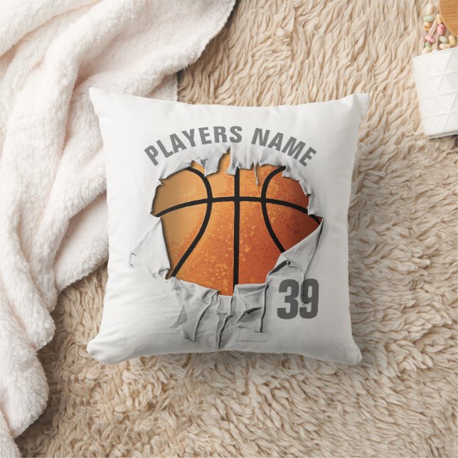 Torn Basketball Throw Pillow (Blanket)