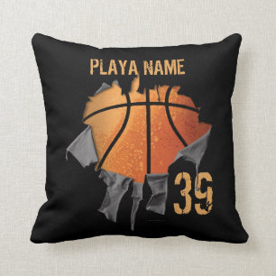 Torn Basketball Throw Pillow