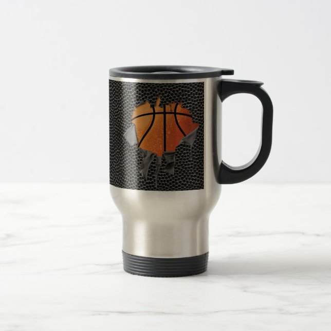 Torn Basketball Travel Mug (Right)