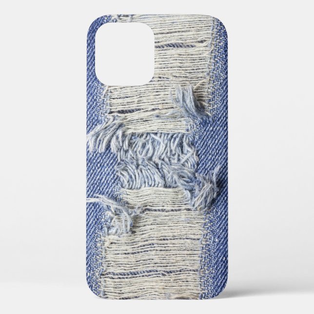 Torn blue denim: jeans texture. Case-Mate iPhone case (Back)