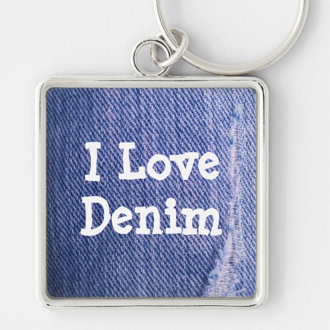 Torn Blue Jeans Keychain (Front)