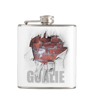 Torn Brick Wall Goalie (Hockey) Hip Flask