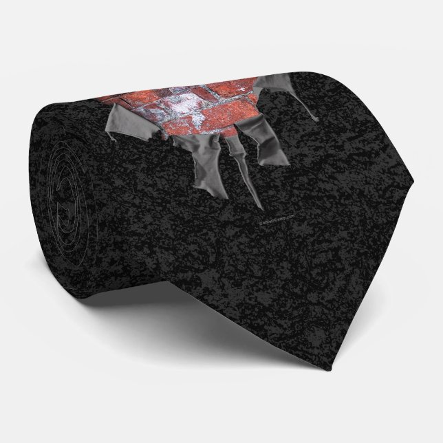 Torn Brick Wall Goalie (Hockey) Tie (Rolled)