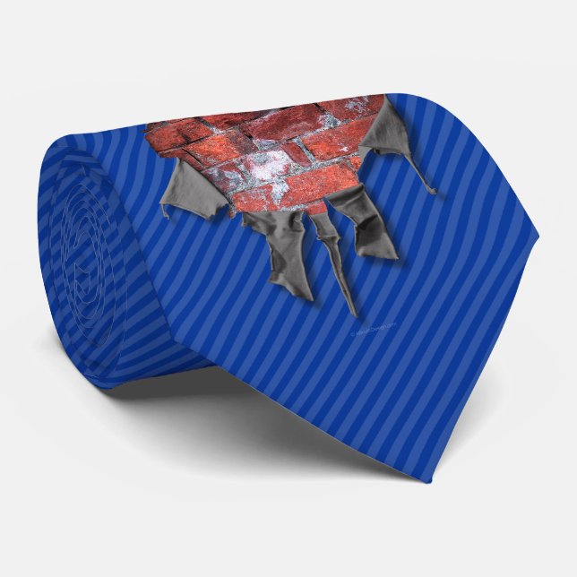 Torn Brick Wall Goalie (Hockey) Tie (Rolled)