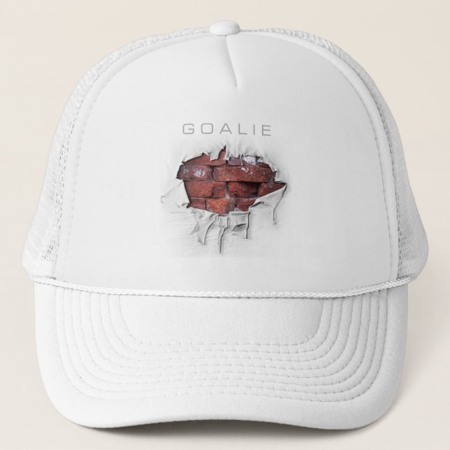 Torn Brick Wall Goalie (Soccer) Trucker Hat (Front)