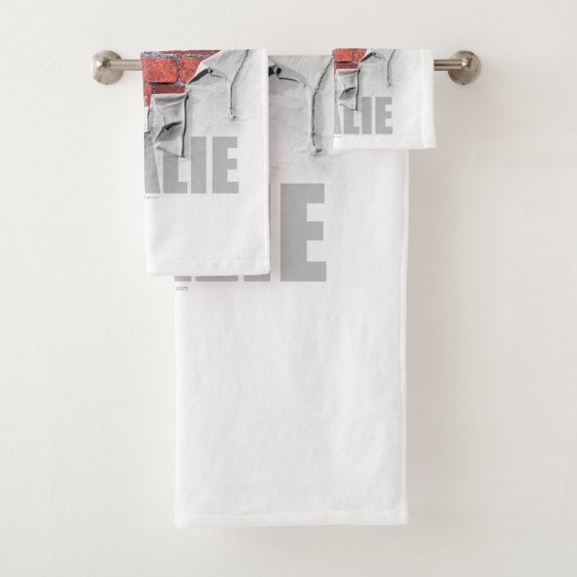 Torn Brick Wall Hockey Goalie Bath Towel Set (Insitu)
