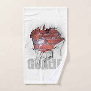 Torn Brick Wall Soccer Goalie Bath Towel Set