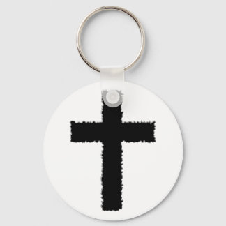 torn cross keychain