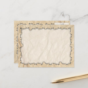 Torn Edges on Crinkle Paper Postcard
