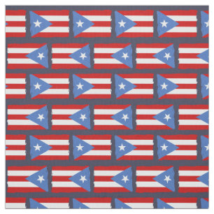 Torn Edges: Puerto Rico Flag Fabric