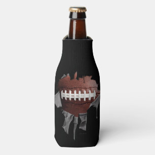 Torn Football Black Bottle Cooler