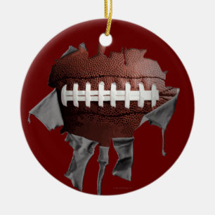 Torn Football Ceramic Ornament