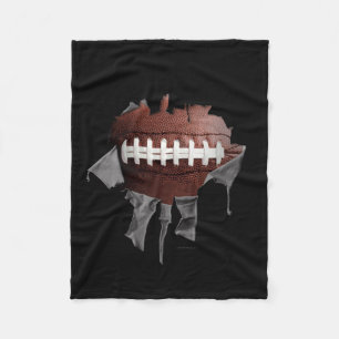 Torn Football Dark Fleece Blanket