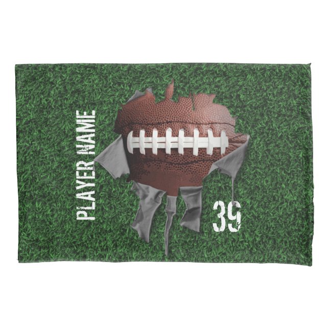 Torn Football Personalized Dark Pillowcase (Front)
