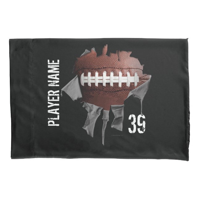Torn Football Personalized Dark Pillowcase (Front)