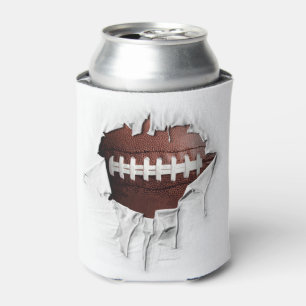 Torn Football White Can Cooler
