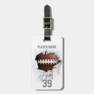 Torn Football (white personalized) Luggage Tag