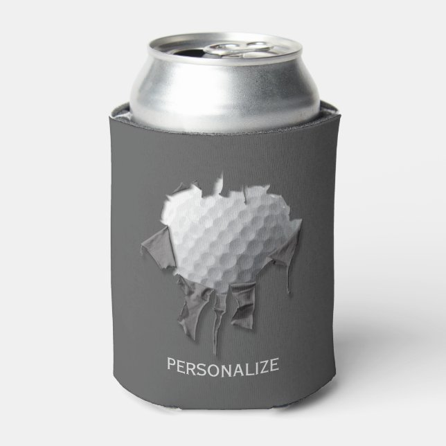 Torn Golf Ball Can Cooler (Can Front)