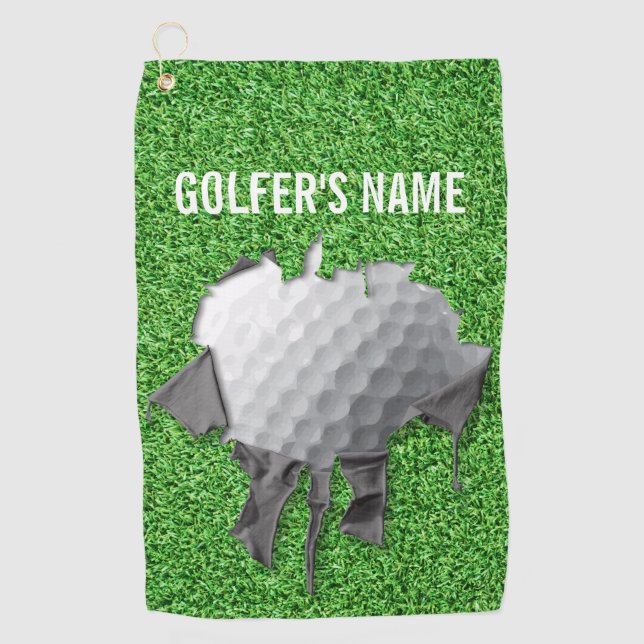 Torn Golf Ball (Customizable) Towel (Front)
