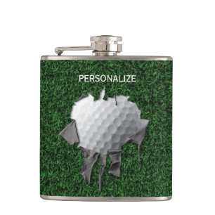 Torn Golf Ball Hip Flask