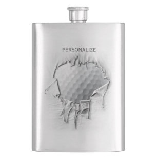 Torn Golf Ball Hip Flask