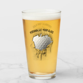 Torn Golf Ball (Personalized) Glass