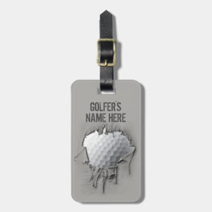 Torn Golf Ball (Personalized) Luggage Tag