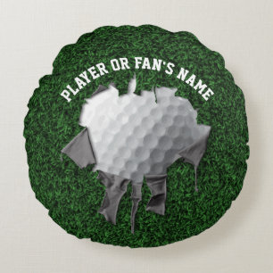 Torn Golf Ball Round Coussin