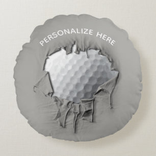 Torn Golf Ball Round Coussin