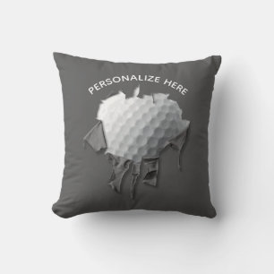 Torn Golf Ball Throw Pillow