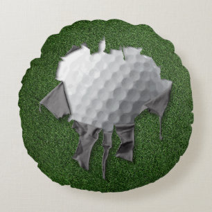 Torn Golf Round Coussin