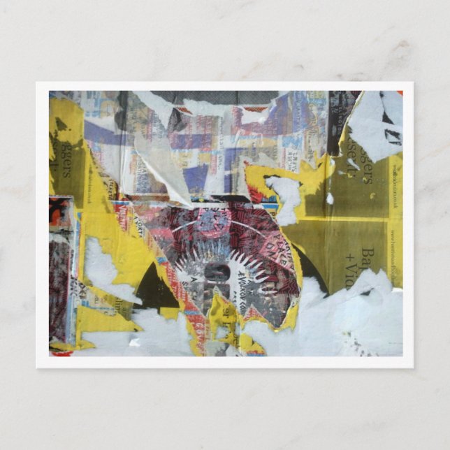 Torn layers of posters postcard (Front)