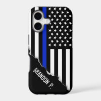 Torn Out Look | Thin Blue Line American Flag