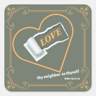 Torn Paper About "LOVE" Square Sticker