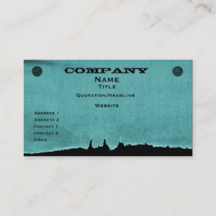 Torn Paper Business Card, Teal Card