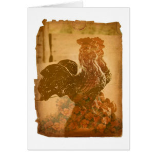 Torn Paper Glass Roosters