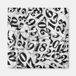 Torn Paper Numbers Collage Art Magnet