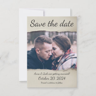 Torn Paper photo Save the Date! Invitation