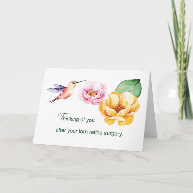 Torn Retina Surgery Thinking of You Flowers Card (Front)