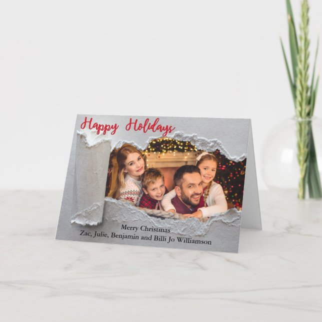 Torn Reveal Holiday Photo Christmas (Front)