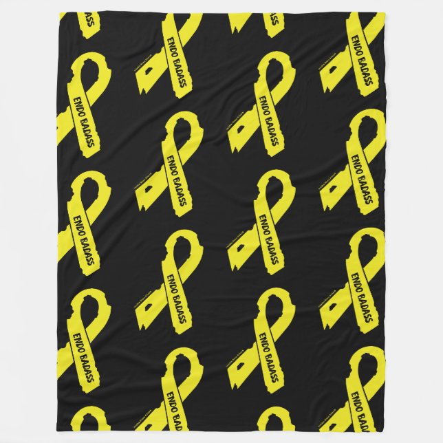 Torn Ribbon/Badass...Endometriosis Fleece Blanket (Front)