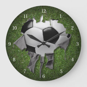 Torn Soccer Dark Wall Clock