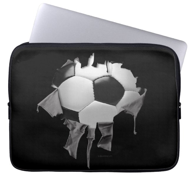 Torn Soccer Laptop Sleeve (Front)