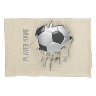 Torn Soccer Personalized White Pillowcase