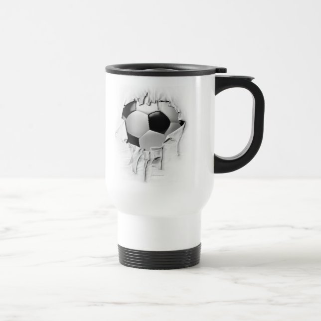 Torn Soccer Travel Mug (Right)