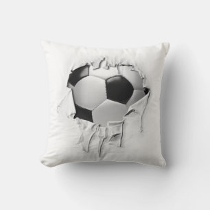 Torn Soccer White Pillow