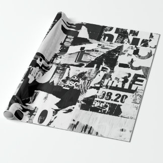 Torn street advertisement posters collage backgrou wrapping paper