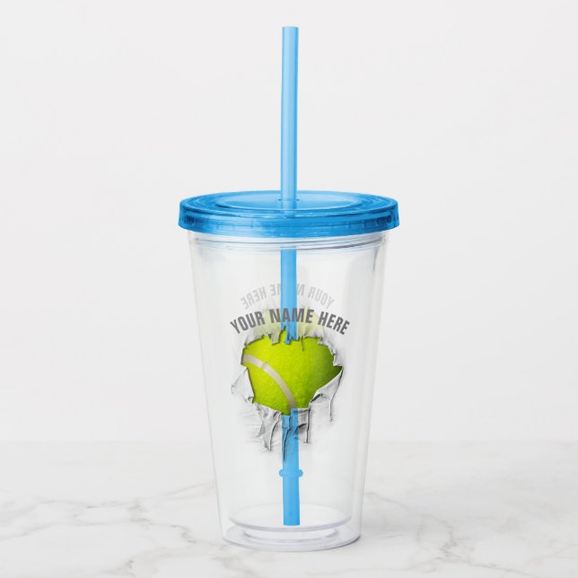 Torn Tennis Acrylic Tumbler (Front)