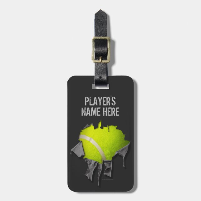 Torn Tennis (Personalized) Luggage Tag (Front Vertical)