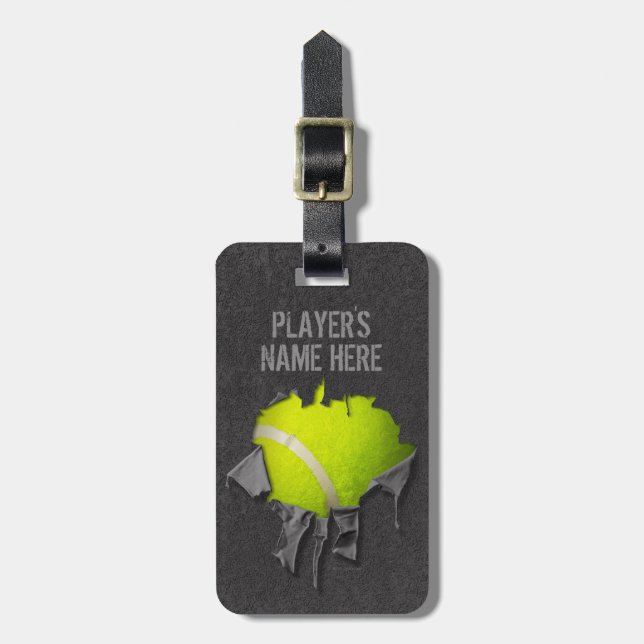 Torn Tennis (Personalized) Luggage Tag (Front Vertical)